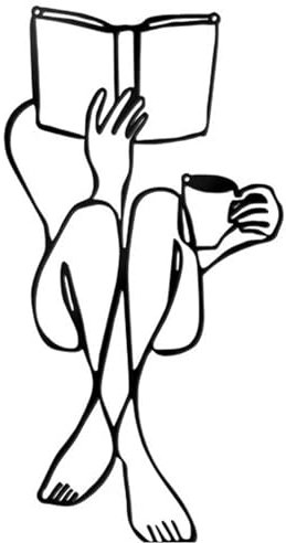 Metall Wandkunst Dekor Minimalistische Abstrakte Frauen lesen Schwarz Wanddeko aus Metall Hausdeko Moderne Wohnzimmer Wandskulpturen zum Aufhängen Heimdekoration ( Farbe : Schwarz , Größe : 19.7*7.08i