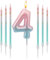 TAIXING Geburtstagskerzen Zahlen 4, 3D Farbverlaufs Kerzen Geburtstag, Geburtstagskerzen Kinder Rosa Blauer Farbverlauf, Zahlenkerze für Kinder Jungen Mädchen Geburtstags Jubiläum, Kerze 4