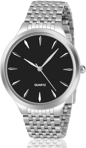 GUUMUXIN Quarz Analoguhr für Männer und Frauen, 30M Wasserdicht, Edelstahlarmband, Silber, Elegante Modeuhr für Erwachsene