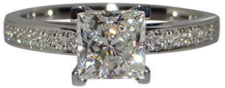 Junhasgood Zirkon-Temperament-Ehering Vier-Ring-Zacken-einfache -Ringe Ringe Silber 925 Breit (Silver, 7)