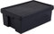 1 x Large Black Wham Bam 100% Recycled Plastic Containers Airtight Snap Lid Stackable Heavy Duty Storage Box Organizer For Toys Shoes Garage Home Office Eco-Friendly Bulk Storage Solutions (36L Litre)