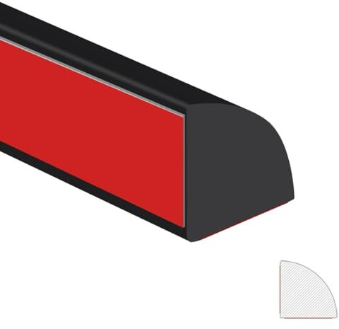 Garniture Murale Autocollante,Plinthe pvc,Moulure Plafond,Moulure Decorative,Moulure Quart de Rond,Moulure Adhesive,Pour les murs,les comptoirs,les sols,les bords d'armoires.(Noir)