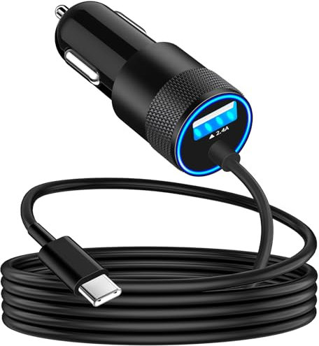 [Apple MFi Certified] iPhone 16 Car Charger Fast Charging, Rombica 4.8A USB-C Car Power Cigarette Lighter USB Charger Adapter with 6FT Type-C Cable for iPhone 16 Pro Max/15/15 Pro/Galaxy S24/S23/Pixel