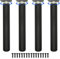 FETZCM Lot de 4 pieds de meubles de rechange en métal noir pour TV, meuble bas, bricolage, meubles, table, lit, chaise, armoire et canapé (noir, 25 cm)