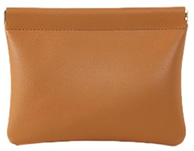 Porte-monnaie en cuir à presser pour homme et femme | Porte-monnaie en cuir à presser pour cartes de crédit, espèces, porte-clés, argent | Pochette de rangement en cuir avec fermeture à pression,