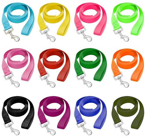 AMFOSNEL 12 Pack Bulk Dog Leashes, 6FT Pet Lead Leash with Swivel Hook
