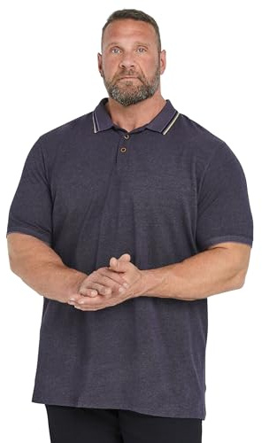 BadRhino Big & Tall Textured Tipped Polo Shirt - Men's - Plus Size Curve Purple