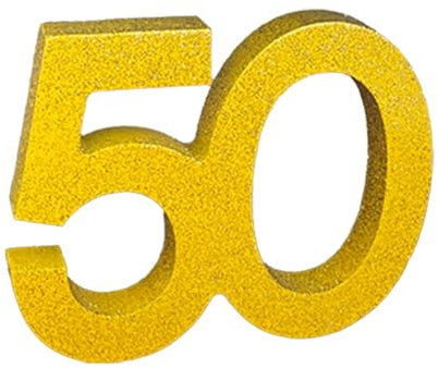 Zahl 50 Aufsteller mit Glitzer Gold für Goldene Hochzeit 50. Geburtstag 50.Jubiläum Holz Tisch Deko Jubiläumszahl 50 Goldene Hochzeit Tischdeko 50.Geburtstag Deko