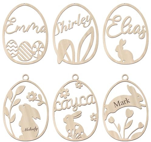 Personalisierter Osteranhänger Aus Holz,8/10/12cm Osterdeko Personalisiert, Osterei Personalisiert Mit Ihrem Namen Oder Wunschtext, Osteranhänger Für Den Osterkorb,Ostergeschenke Für Kinder