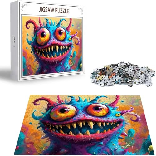 Monster Puzzle 1500 Teile Tier Puzzle Erwachsene, Holzpuzzle Erwachsene, DIY Groß Puzzelmatten, Premium Quality Klassische Wooden Jigsaw, Holzpuzzle ab 14 Jahren für Jungen, Geschenke Mädche S-147