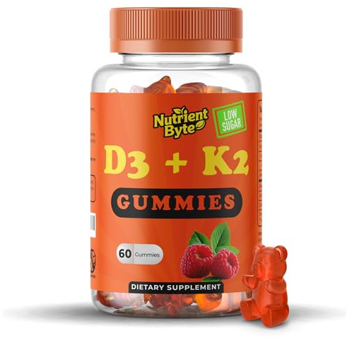 Vitamin D3 K2 Gummies – 4000 IU D3 + 100 mcg K Blend – Immune & Bone Support – Vegan, Non-GMO & Gluten-Free – 60 Berry-Flavored Gummies for Adults & Childern