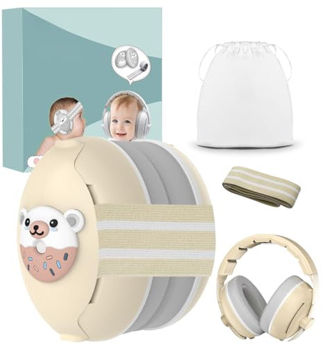 Robofun Gehörschutz Baby, 2-in-1 Baby Kopfhörer Lärmschutz, Kopfhörer Gehörschutz für Babys bis 48 Monate, Geeignet zum Schlafen, Reisen, in lauter Umgebung-Warme