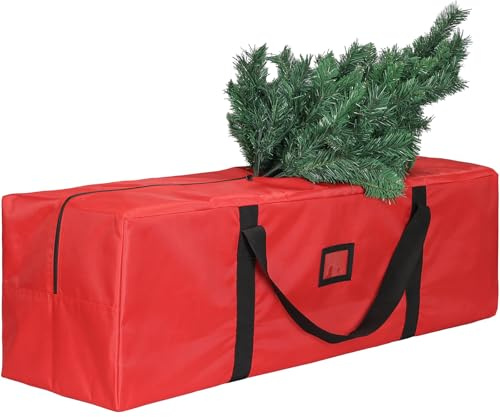 OUSFOT Bolsa Arbol de Navidad Tela Oxford 1680D | Bolsa para Guardar Arbol de Navidad puede Acomodar Árbol Hasta 1,8 m, Impermeable Plegable, para Guardar Adornos Navideños