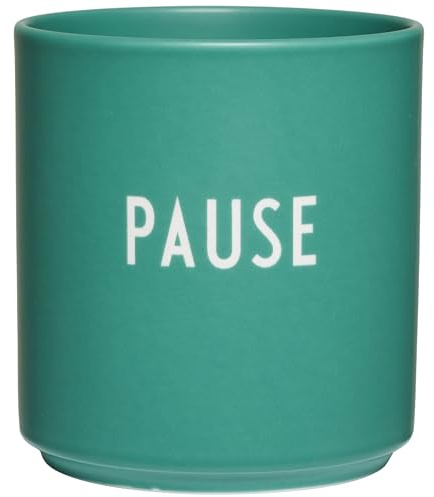 Design Letters Lieblingsbecher Grün PAUSE Tasse | Personalisierte Geschenke für Frauen & Männer | Geburtstag, Weihnachten, Hochzeitsgeschenk | Kaffeebecher Porzellan | Tasse mit Spruch 250 Ml