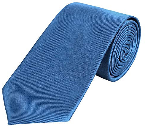 DonDon Herren Krawatte 7 cm klassische handgefertigte Business Krawatte Blau für Büro oder festliche Veranstaltungen