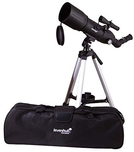 Levenhuk Skyline Travel 80 Refraktor-Teleskop Für Einsteiger, Tragbar | AZ-Montierung, Kompakt und Leicht, Transporttasche Inklusive, Ideal für Astronomie, Mond- und Planetenbeobachtung,