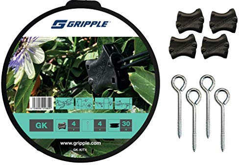 Gripple Garden Starter Kit Easy Way To Trellis & Support Plants 30 Metre Nylon Wire, 4 x Vine Eyes & 4 x Gripple Tensioners