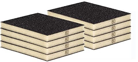 Schleifschwamm Schleifmatte I Körnung K60 8er Set GROB I DIY, Handschleifer für Verschiedene Materialien geeignet I weiches anpassungsfähiges Schleifmittel, Schleifklotz, Schleifblock