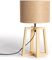 LEDKIA LIGHTING - Tischleuchte aus Holz Korsade | Elegantes Design | E27 LED-Kompatibilität | Vielseitige Beleuchtung | Für Wohnzimmer & Restaurants, Beige, Holz, Textil