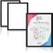 Robin Goods® 3x - DIN A4 Info-Rahmen - Dokument-Halter - selbstklebend mit Magnetverschluss (schwarz - 3x)