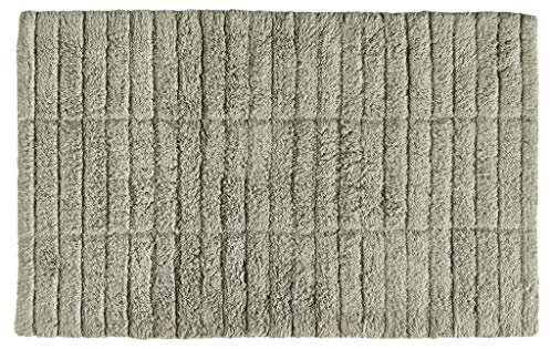 Zone Denmark Tiles Badematte, Badteppich rutschfest, Duschvorleger fürs Badezimmer aus 100% Baumwolle, Waschbar, 80 x 50 cm, Eukalyptusgrün