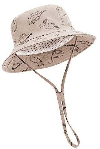 DRESHOW Unisex Baby Kleinkinder Sonnenhut Kappe Mütze Fischerhut Strandhut Kinder Baby Stern Sommerhut UV Schutz UPF 50+, Age 3-6 Monate, Size 46cm