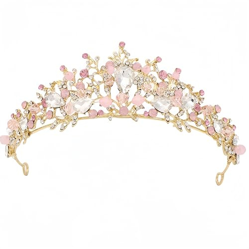 Tiara Cristal Couronne Strass Pour Fille Couronne Diadème Princesse Fille Bandeau Adult Cheveux Accessoires Vintage Cadeau pour Concours Parties Fête Cosplay Halloween Noel Mariage 2-12 ans