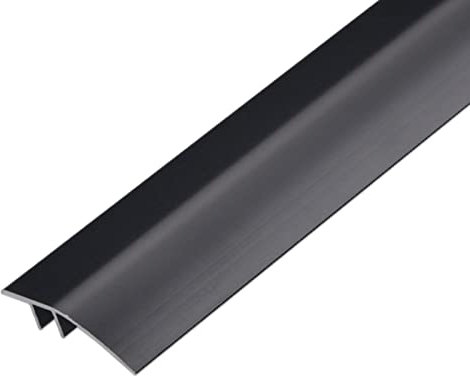 Doorways Transition Strip Wood to Tile, Aluminum Satin Nickel Threshold Strip for Floor/Carpet, Interior Transition Trim Laminate (Color : Black)