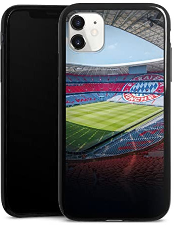 Slim Case extra dünn kompatibel mit Apple iPhone 11 Silikon Handyhülle schwarz Hülle FC Bayern München FCB Stadion