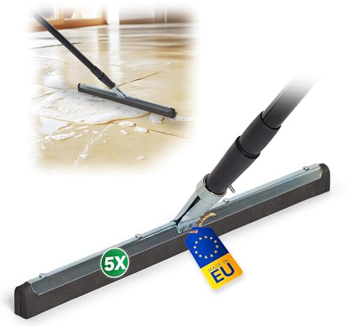 Novatool 5X Wasserabzieher Boden Dusche Auto mit Teleskop I Duschabzieher Abzieher Dusche Boden Abzieher Fenster Profi I Wasserschieber Fensterabzieher Abzieher Gummilippe Profi Wasserschieber