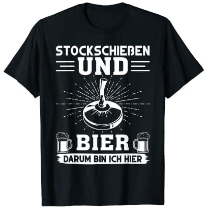 Stockschießen und Bier Eisstock Eisstockschießen T-Shirt