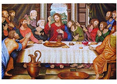 Das Letzte Abendmahl Holz Puzzle 500 Teile Schwieriges Puzzle Umweltfreundliches Erwachsenenpuzzle Für Freunde, Geschenk