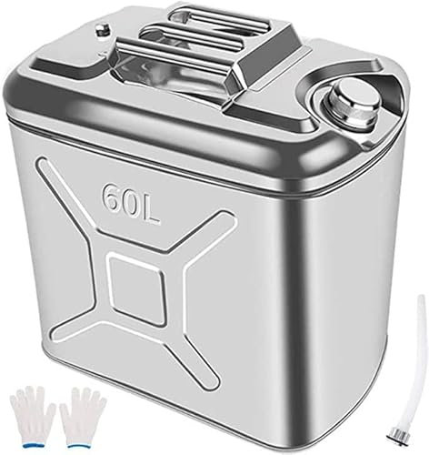 Jerrican en Métal 10L/20L/30L/40L/50L/60L Carburant Métal Canister Bidon Métal,Jerrican en Métal Jerrican Essence pour Carburant,pour Essence Et Diesel,60L