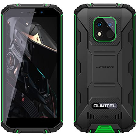 OUKITEL 12500mAh Akku Outdoor Smartphone Ohne Vertrag WP18 PRO, 13MP Zweifachkamera IP68 IP69K Robust Handy, Octa Core 4GB 64GB, 5,93'' HD+, Android 12, Dual SIM, Fingerabdruck, GPS NFC Grün