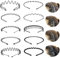 CHAMYUEAN Haarreifen Damen Herren 10 Stück Metall Haarband Schwarz Welle Haarreif Damen Rutschfestes Elastisches Haarreifen Männer Mehrere Stile Geeignet für Sport Fitness tägliches Make-up