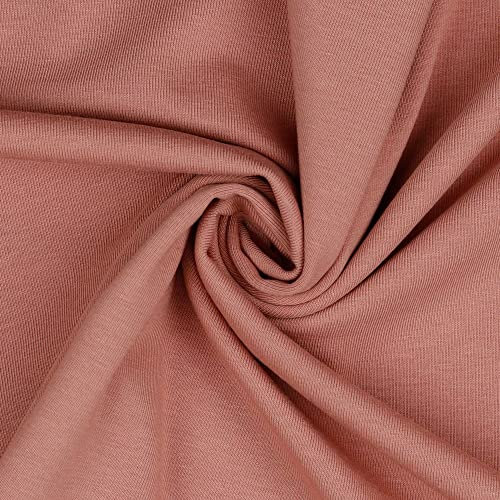 VmG-Store Jersey Stoff UNI Meterware 75 Farben zum Nähen Baumwolljersey Nähstoff Kinderstoff 150 cm breit (010 I Mauve)