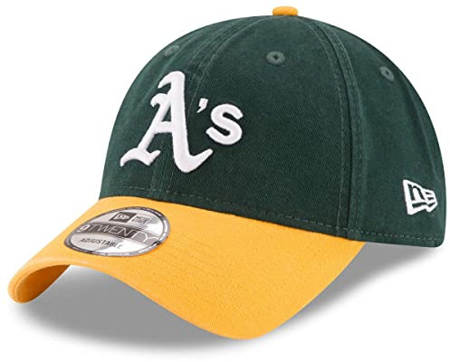 New Era MLB Core Classic 9TWENTY Verstellbare Mütze, Einheitsgröße, (Oakland Athletics Grün Gelb), Oakland Athletics Grün Gelb, Einheitsgr��e