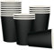 YAAVAAW 16Pcs Black Party Paper Cups,9oz Cold/Hot Drinking Cup Tea Coffee Cup Solid Color Party Cups for Kids Adult Birthday,BBQs,Picnics,Weddings,DIY,Halloween,Black Party Supplies