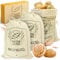 KRUSTENZAUBER Brotbeutel Leinen 3er Set - 3x Leinenbeutel 40x30cm zur Brotaufbewahrung - Idealer Brotsack, Brötchenbeutel, Brot Backen Zubehör Brotsackerl Brottasche Brot Aufbewahrung Frischhalten