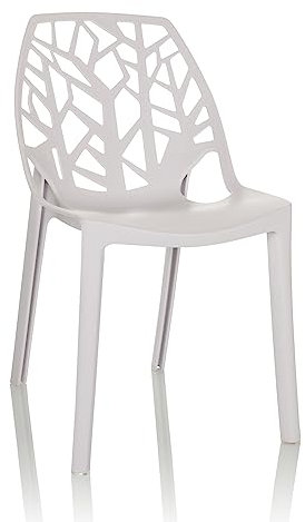 hjh OFFICE Schalenstuhl Gartenstuhl ARTIFO TRI Kunststoff Esszimmerstuhl Indoor und Outdoor, stapelbar, 729446 Weiß