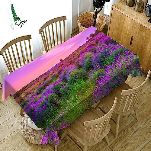 LUXINSHISU Lavendel Manor 3D Tischdecke rechteckige Küche Esstisch Tisch Couchtisch Tischdecke Hotel Hochzeit Tischwäsche