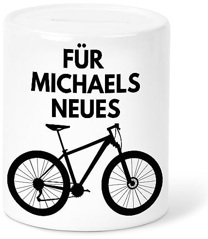 Geldgeschenk Fahrrad personalisierte Spardose Kommunion Konfirmation Jungen Mädchen Sparbüchse Sparschwein aus Keramik Geld Geschenk