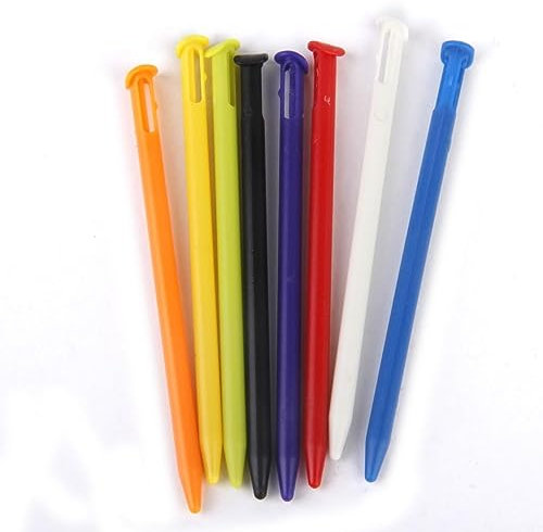 Lot de 8 stylets en plastique multicolores pour écran tactile 3DS