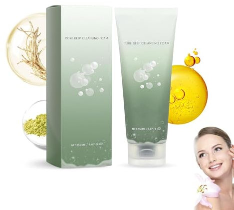Heartleaf Quercetinol Pore Deep Ceanseing Foam, Heartleaf SchäUmender Gesichtsreiniger mit QuercéTinol, Feuchtigkeits-Reinigungsschaum, Tiefenporenreiniger for Entfernt Sanft öL (1pc)