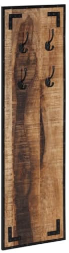 vidaXL Porte-Manteau 35x8x110 cm Bois de manguier Massif Brut, portemanteau, Porte-Manteau en Bois, portemanteau Mural, Porte-Manteau Mural