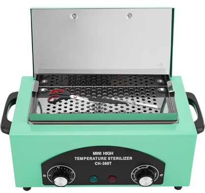 300W Heißluftsterilisator Desinfektion 220℃ Trockene Hitze Sterilisator Hochtemperatur-Sterilisator-Nagel-Werkzeug-Sterilisator mit Timer für Kosmetik, Fusspflegestudios, Friseursalon 34 * 18cm*15cm