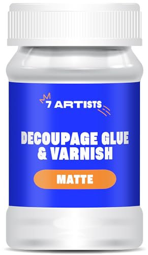 7 Artists Decoupage Kleber Lack Wasserfest 100 ml Matt - Serviettentechnik Kleber auf Wasserbasis | Serviettenkleber für Serviettentechnik | Servietten Kleber zum Basteln