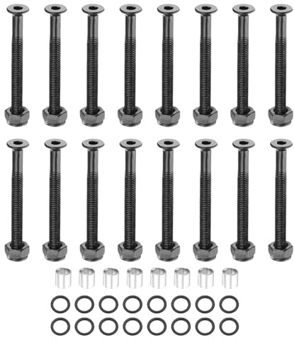 PATIKIL Skateboard Hardware Kit, Desk Mounting Screws Axle Nuts Spacers 16pcs Washers for Skateboard Truck Wheel