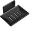Porte-savon multifonction en acier inoxydable pour savon, éponge et luffa, design élégant (noir)