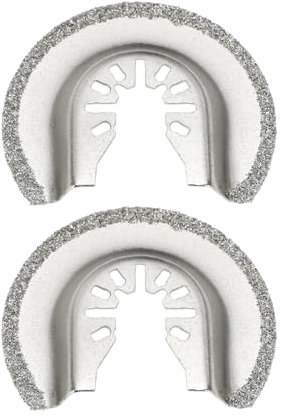 VGOL 2Pcs 64mm Half Circle Diamond Saw Blade Replacement Part Quick Release Cutting Blade Oscillating Multi Tool Diamond Blades Grit Grout Removal Compatible with Bosch Compatible with Dewalt